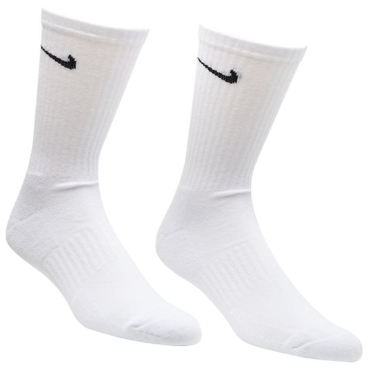Meia Nike Everyday Cushioned Crew 3 Pack Branco/Cinza/Preto