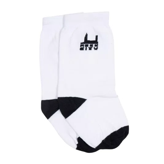 Meia Rock City Logo Infantil Branco/Preto