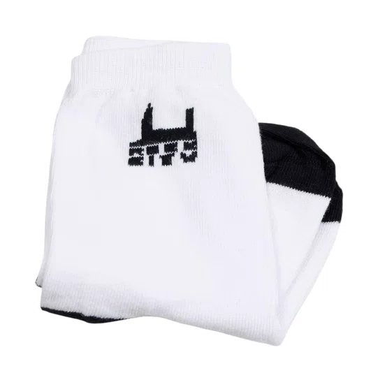 Meia Rock City Logo Infantil Branco/Preto