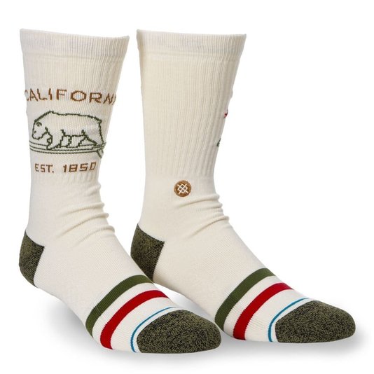 Meia Stance California Republic 2 Creme/Verde
