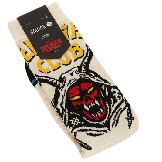 Meia Stance Hellfire Stranger Things Off White/Preto