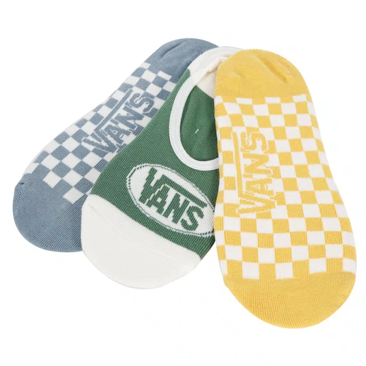 Meia Vans Buggin Out Canoodle 3 Pack Verde/Amarelo/Azul