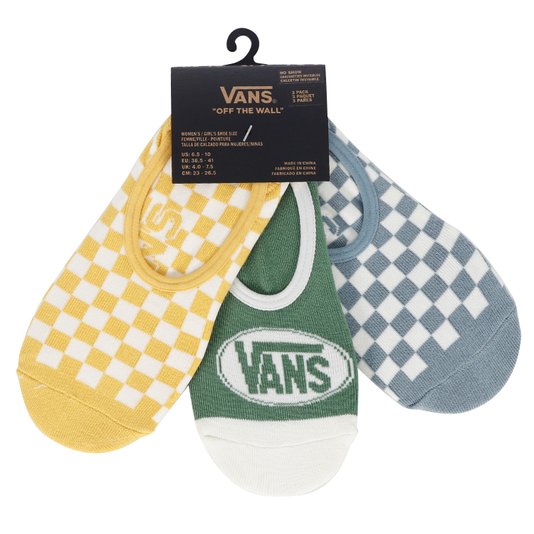 Meia Vans Check Kick Fairway Verde/Amarelo/Azul