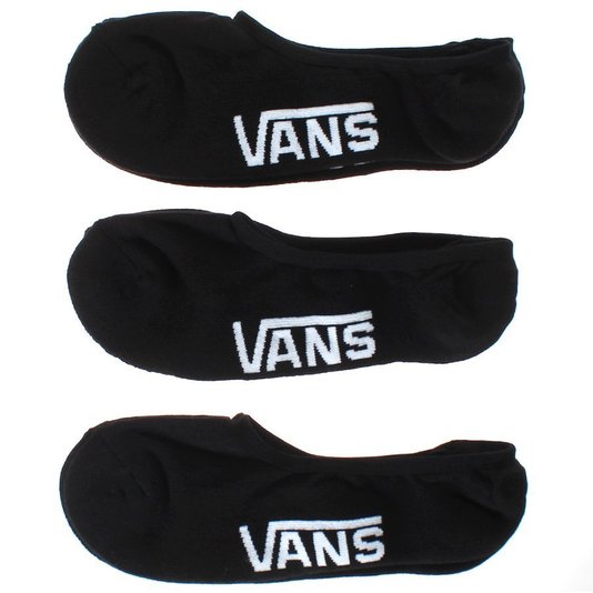 Meia Vans Classic Super No Show 3pk Preto