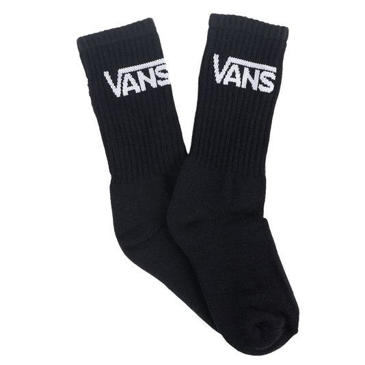 Meia Vans Class Crew 3 Pack Infantil  Preto/Branco