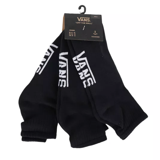 Meia Vans Classic Ankle 3 Pk Preto