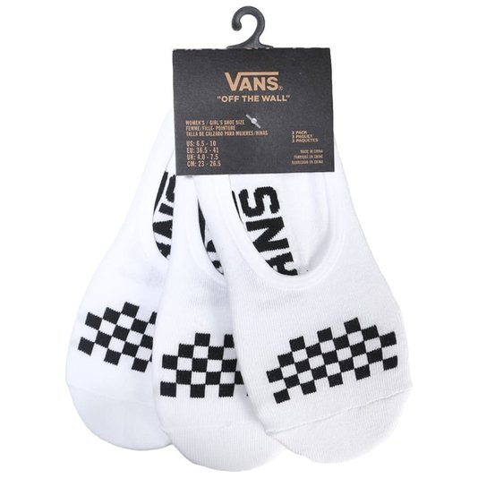 Meia Vans Classic Canoodle 3 Pack Branco/Preto
