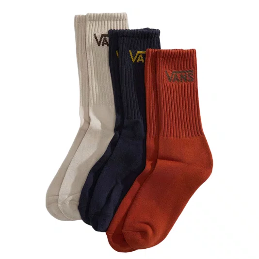 Meia Vans Classic Crew 3pk Azul/Cinza/Khaki