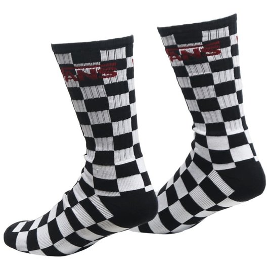 Meia Vans Classic Crew 3pk Checkerboard Preto/Branco