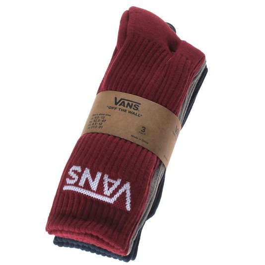 Meia Vans Classic Crew Pack Com 3 Pares Colorido