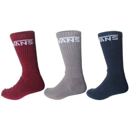 Meia Vans Classic Crew Pack Com 3 Pares Colorido