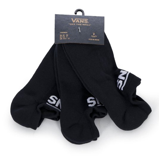 Meia Vans Classic Kick 3 Pack Preto