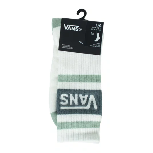 Meia Vans Drop V Crew Branco/Verde