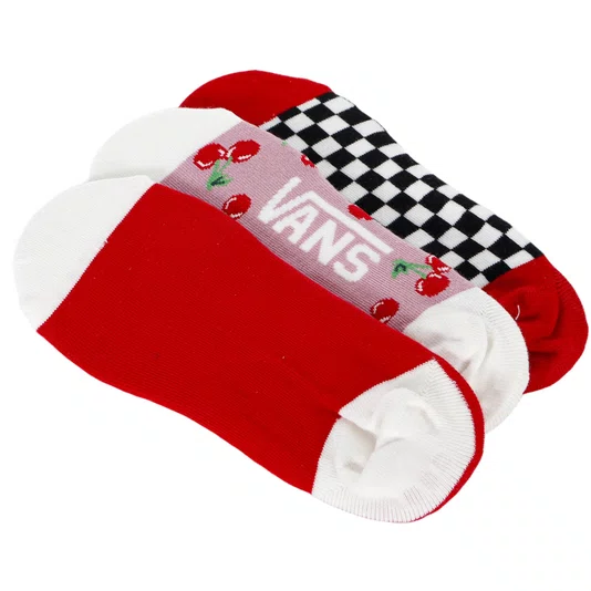 Meia Vans Racing Red Fuego Canoodle Vermelho/Preto/Branco