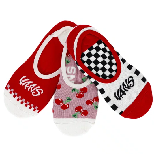 Meia Vans Racing Red Fuego Canoodle Vermelho/Preto/Branco