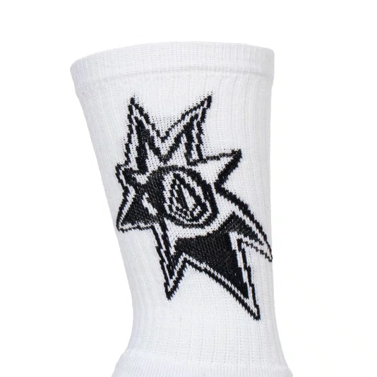 Meia Volcom Ent Branco/Preto