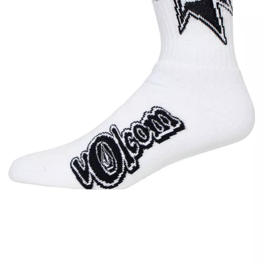 Meia Volcom Ent Branco/Preto