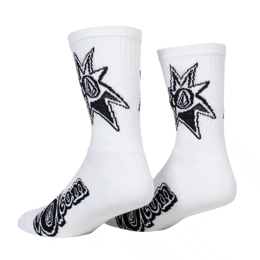 Meia Volcom Ent Branco/Preto