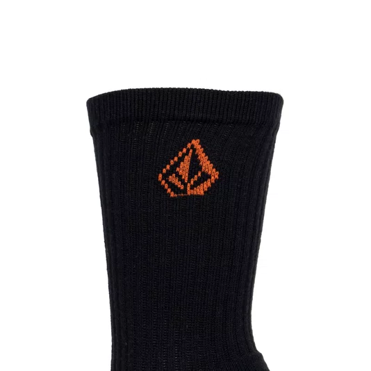 Meia Volcom Workwear Preto/Laranja