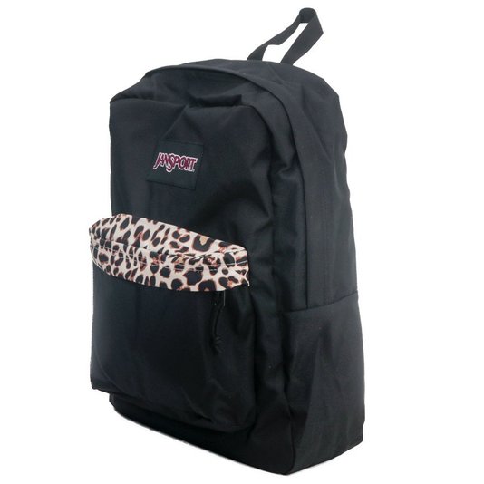 Mochila Jansport Superbreak Plus 26L Preto/Animal Print