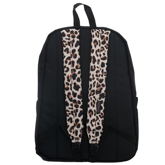 Mochila Jansport Superbreak Plus 26L Preto/Animal Print