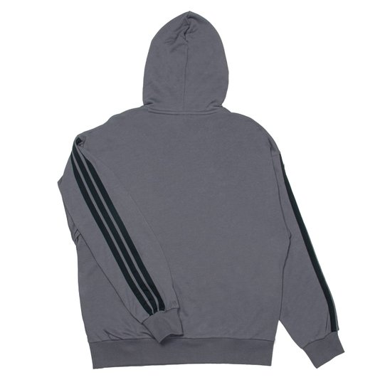 Moletom Adidas Essentials 3 Stripes Cinza Escuro/Preto