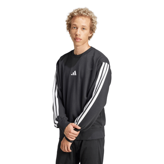Moletom Adidas Essentials 3 Stripes Preto