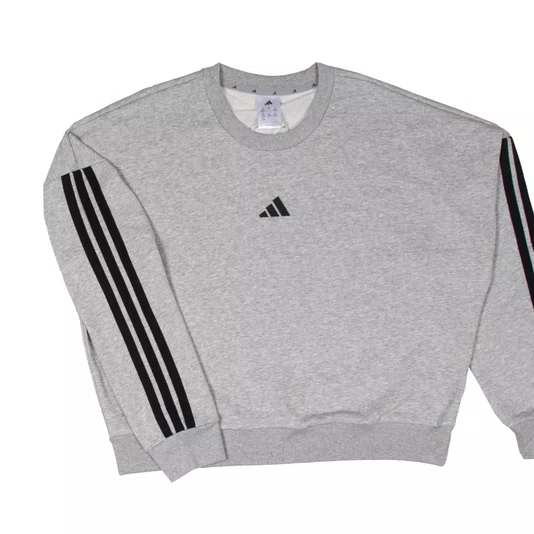 Moletom Adidas Essentials Feminino Cinza Mescla
