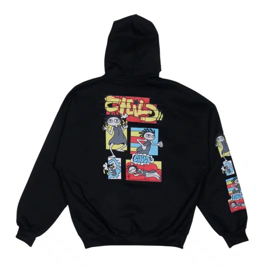 Moletom Child Especial Oversized Throw Up Hood Preto