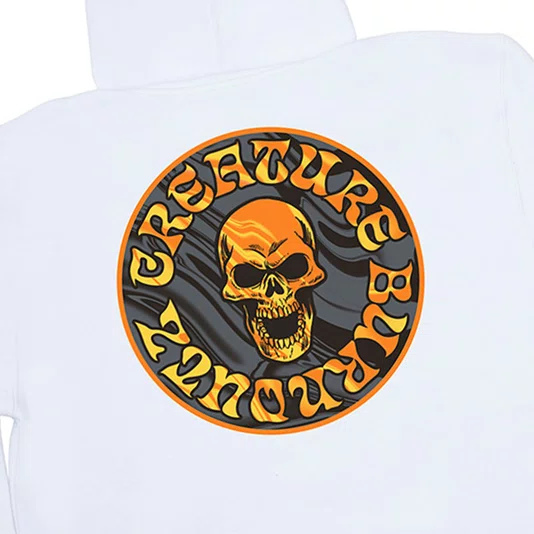 Moletom Creature Burnoutz Patch Hood Branco