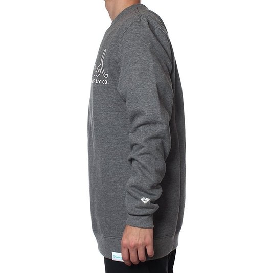 Moletom Diamond Careca Line Out Script Chumbo Mescla
