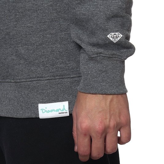 Moletom Diamond Careca Line Out Script Chumbo Mescla