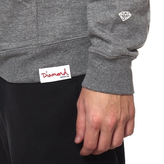 Moletom Diamond OG Sign Logo Chumbo Mescla