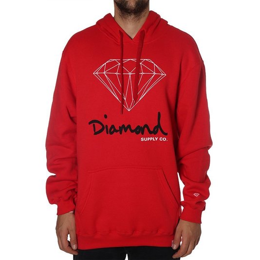 Moletom Diamond Og Sign Logo Vermelho