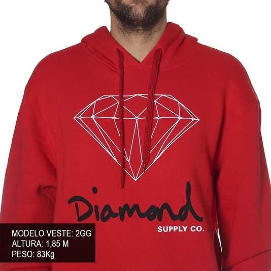 Moletom Diamond Og Sign Logo Vermelho