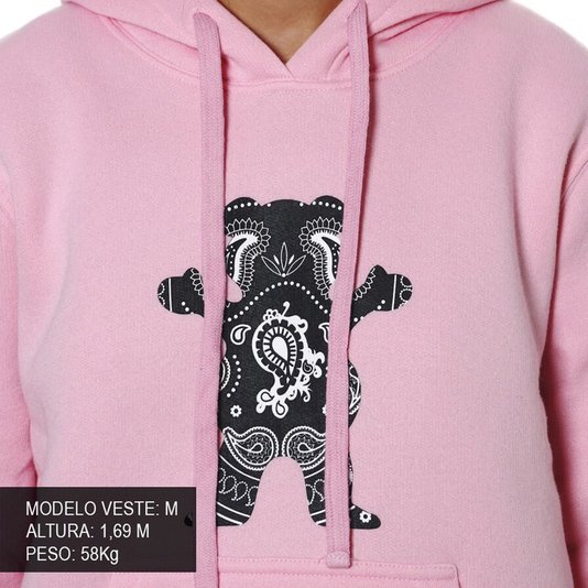 Moletom Grizzly Og Bear Cropped Bandana Rosa