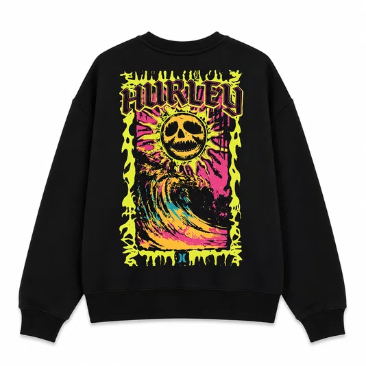 Moletom Hurley Skull Sun Feminino Preto