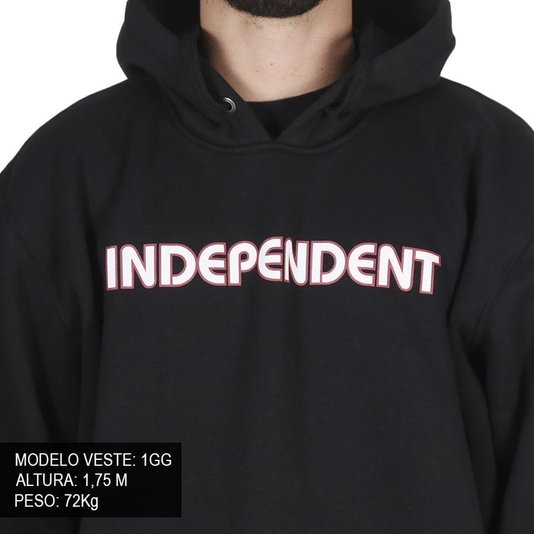 Moletom Independent Big Bar Logo Canguru Preto