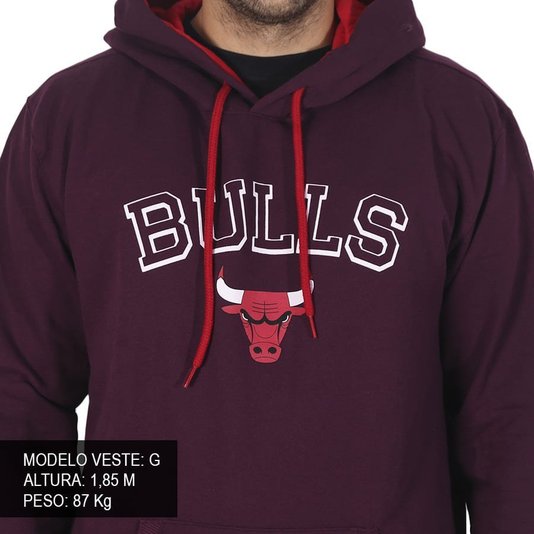 Moletom New Era Core College Letter Chicago Bulls Nba Vinho