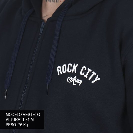Moletom Rock City Army Azul Marinho