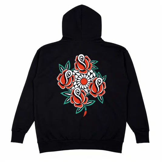 Moletom Rock City Rosas Marchioros Premium 3 Cabos Preto