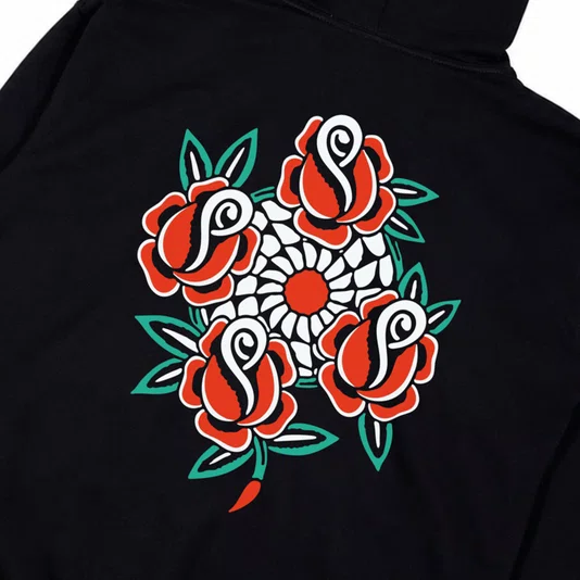 Moletom Rock City Rosas Marchioros Premium 3 Cabos Preto