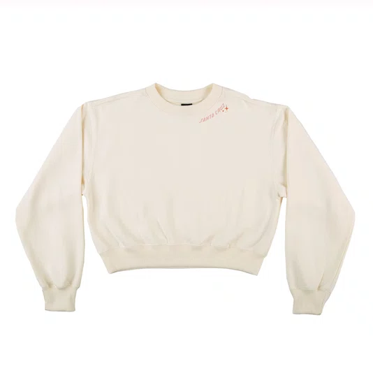 Moletom Santa Cruz Night Critter Crew Feminino Off White