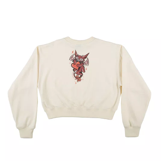Moletom Santa Cruz Night Critter Crew Feminino Off White