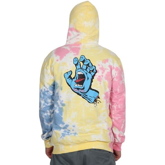 Moletom Santa Cruz Screaming Hand Especial Canguru Tie Dye