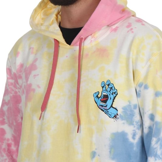 Moletom Santa Cruz Screaming Hand Especial Canguru Tie Dye