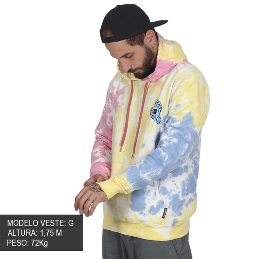 Moletom Santa Cruz Screaming Hand Especial Canguru Tie Dye