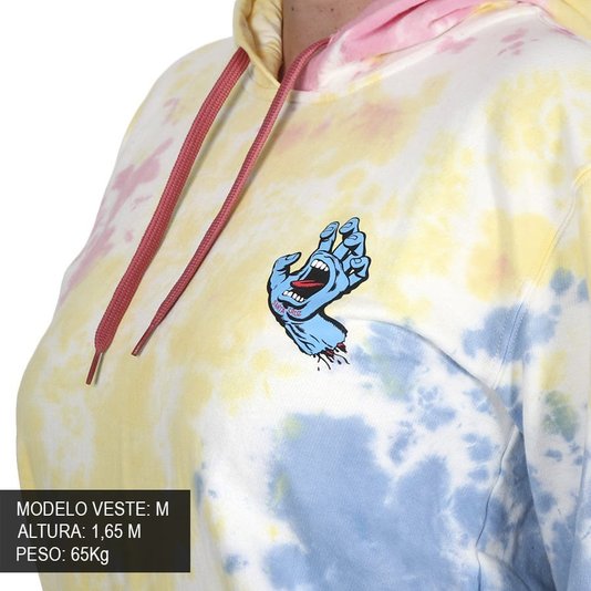 Moletom Santa Cruz Screaming Hand Especial Canguru Tie Dye