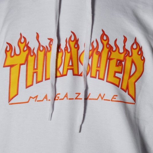 Moletom Thrasher Magazine Logo Flame Branco