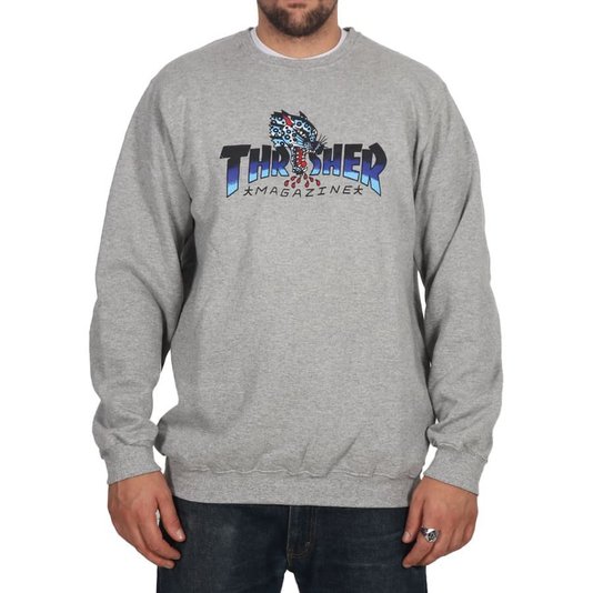 Moletom Thrasher Magazine Leopard Cinza Mescla